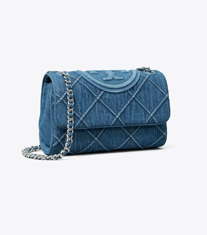 Borsa a tracolla convertibile Small Fleming in morbido denim Borsa a tracolla convertibile Small Fleming in morbido denim