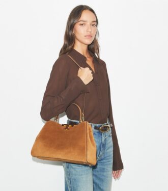 Borsa a tracolla Eleanor in pelle scamosciata