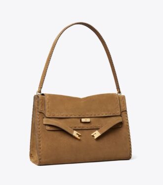 Borsa a tracolla grande Lee Radziwill in pelle scamosciata