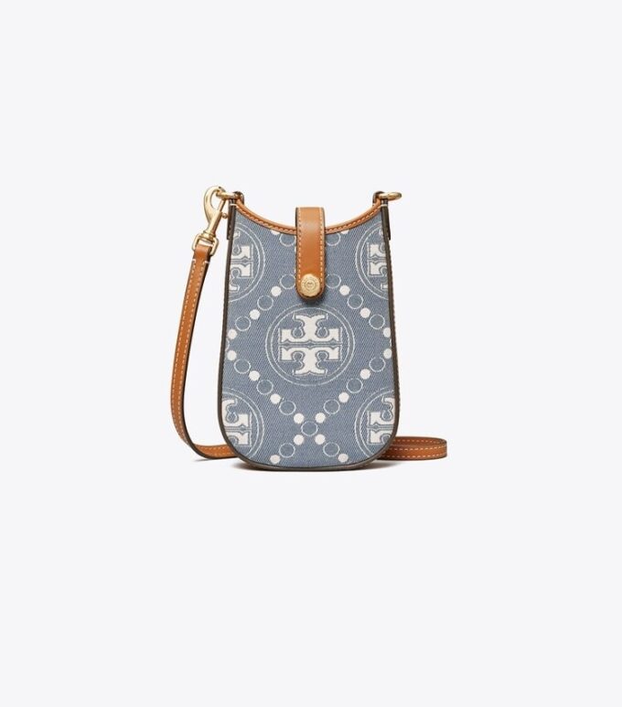 Borsa a tracolla in denim con monogramma T Monogram Borsa a tracolla in denim con monogramma T Monogram