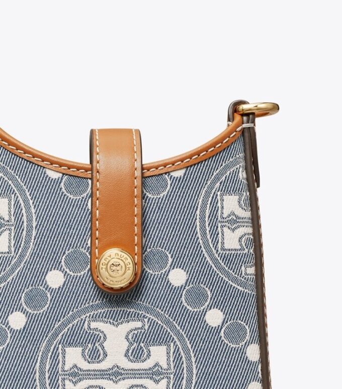Borsa a tracolla in denim con monogramma T Monogram Borsa a tracolla in denim con monogramma T Monogram