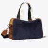 Borsa a tracolla in pelle scamosciata color block Borsa a tracolla in pelle scamosciata color block