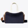 Borsa a tracolla in pelle scamosciata color block Borsa a tracolla in pelle scamosciata color block