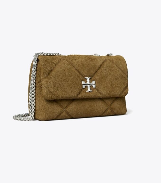 Borsa a tracolla in pelle scamosciata trapuntata Kira Diamond