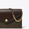 Borsa a tracolla in tela rivestita con monogramma T Monogram