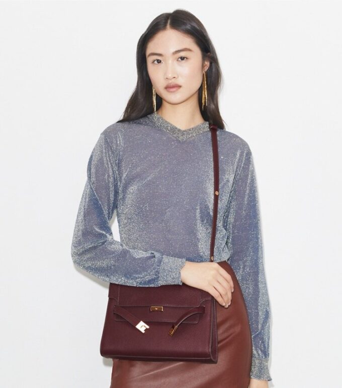 Borsa a tracolla Lee Radziwill in pelle martellata Borsa a tracolla Lee Radziwill in pelle martellata