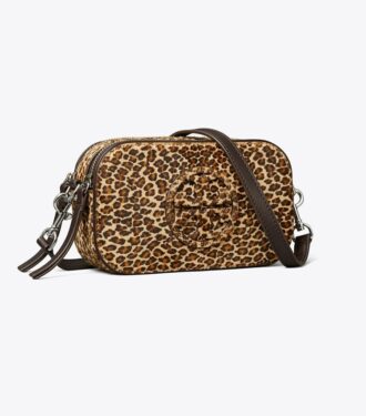 Borsa a tracolla Mini Miller con stampa leopardata