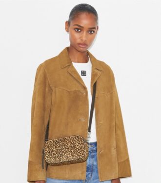 Borsa a tracolla Mini Miller con stampa leopardata