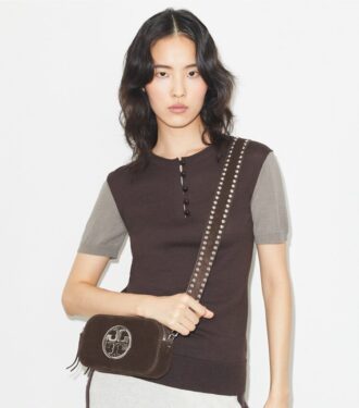 Borsa a tracolla Mini Miller in pelle scamosciata
