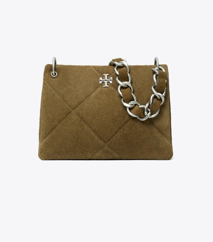 Borsa a tracolla piccola Kira Diamond Quilt in pelle scamosciata Borsa a tracolla piccola Kira Diamond Quilt in pelle scamosciata