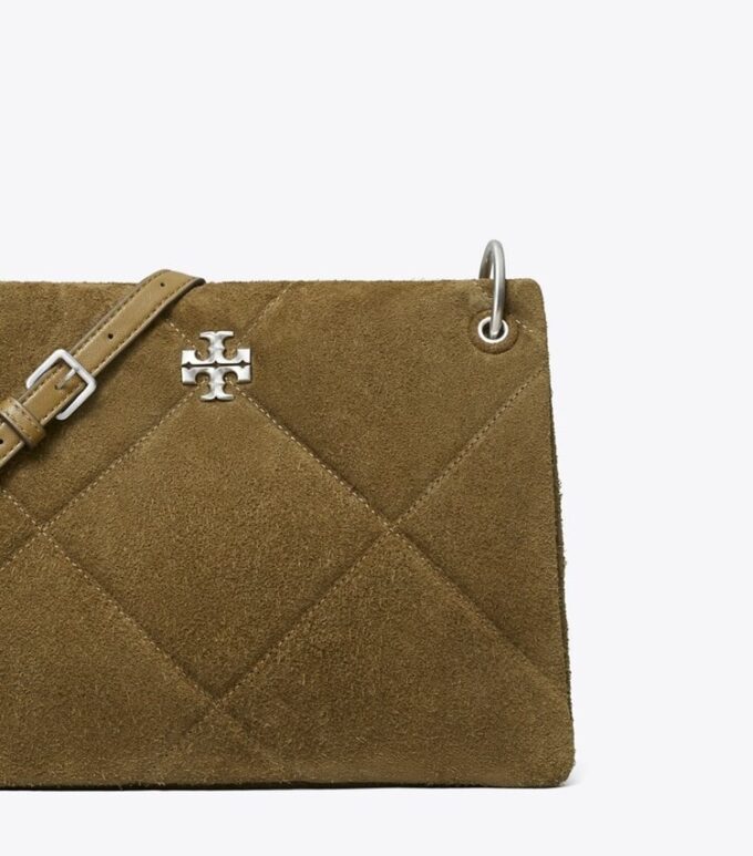 Borsa a tracolla piccola Kira Diamond Quilt in pelle scamosciata Borsa a tracolla piccola Kira Diamond Quilt in pelle scamosciata