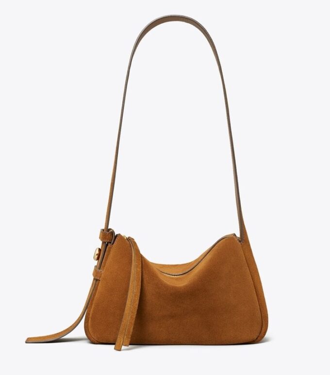 Borsa a tracolla piccola Romy in pelle scamosciata Borsa a tracolla piccola Romy in pelle scamosciata
