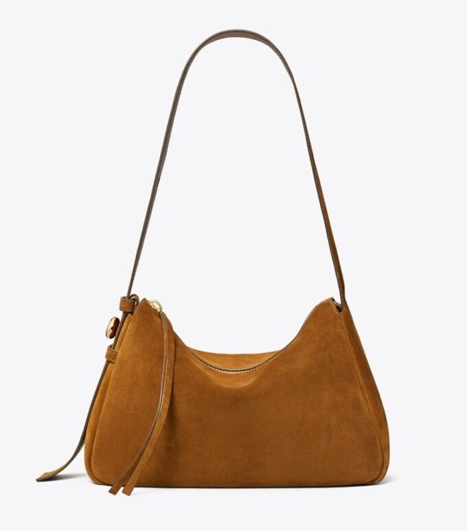 Borsa a tracolla Romy in pelle scamosciata
