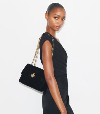 Borsa a tracolla Small Kira Diamond Quilt Velvet Pavé