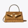 Borsa con manici Mini Lee Radziwill in pelle scamosciata con frange