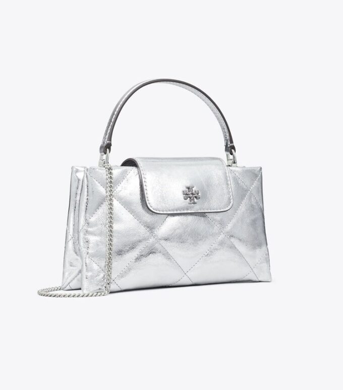 Borsa con manico superiore metallico Kira Diamond Quilt