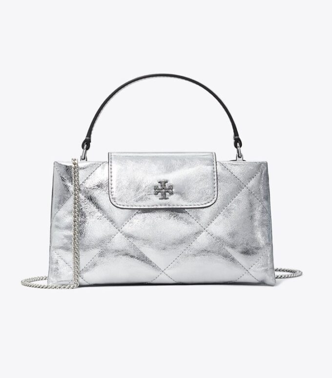 Borsa con manico superiore metallico Kira Diamond Quilt