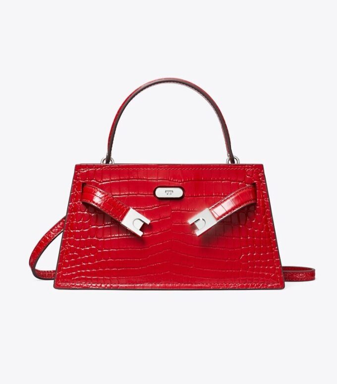 Borsa con manico superiore Mini Lee Radziwill con stampa cocco