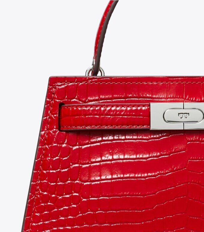 Borsa con manico superiore Mini Lee Radziwill con stampa cocco