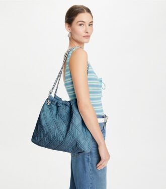 Borsa hobo in morbido denim Fleming