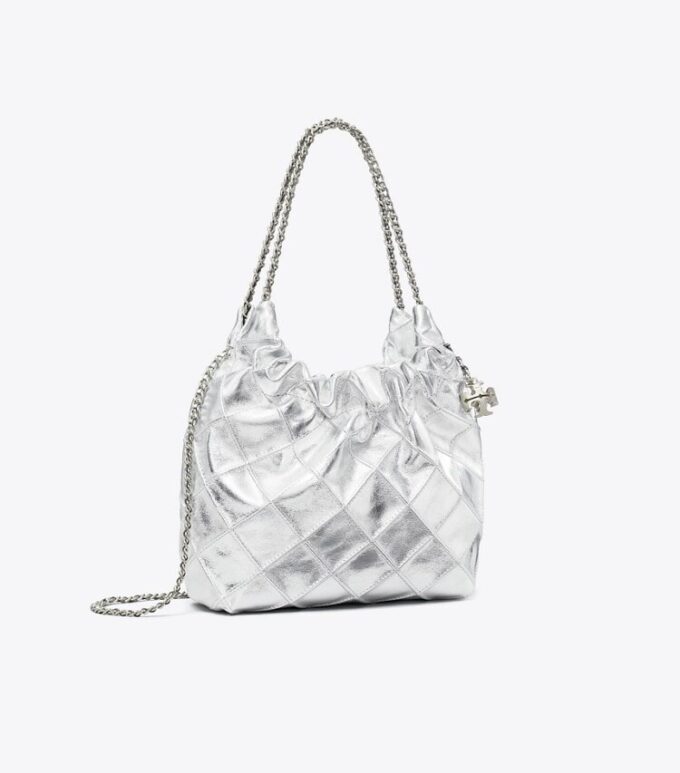 Borsa hobo metallizzata Mini Fleming