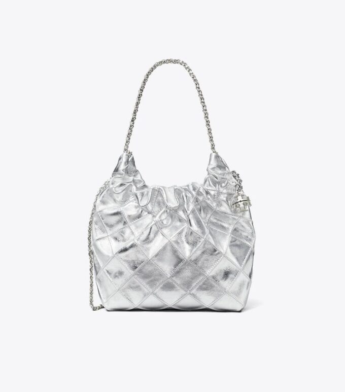 Borsa hobo metallizzata Mini Fleming
