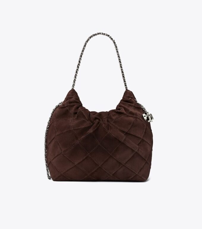 Borsa hobo Mini Fleming in morbida pelle scamosciata