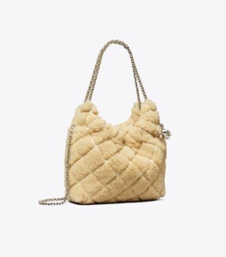 Borsa hobo Mini Fleming in shearling