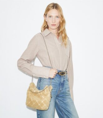 Borsa hobo Mini Fleming in shearling