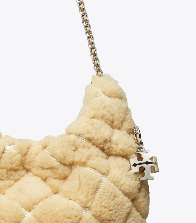 Borsa hobo Mini Fleming in shearling