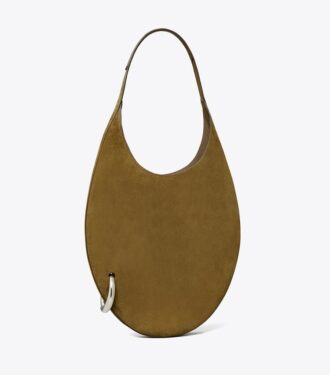 Borsa in pelle scamosciata traforata