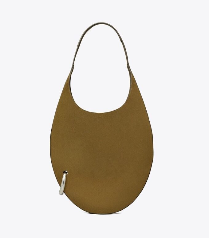 Borsa in pelle scamosciata traforata