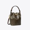 Borsa mini a secchiello in tela rivestita con T Monogram