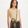 Borsa mini a secchiello in tela rivestita con T Monogram