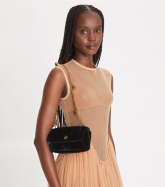Borsa Mini Kira Flap in velluto