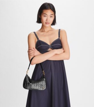 Borsa piccola a mezzaluna 151 Mercer in vernice trapuntata