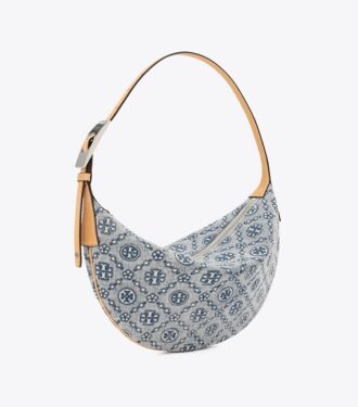 Borsa Small Balloon in denim con T Monogram
