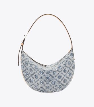 Borsa Small Balloon in denim con T Monogram