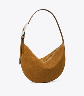 Borsa T Monogram Small Balloon in pelle scamosciata