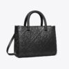Borsa tote con manici superiori e motivo T Monogram in rilievo