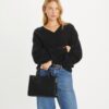 Borsa tote con manici superiori e motivo T Monogram in rilievo