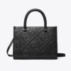 Borsa tote con manici superiori e motivo T Monogram in rilievo