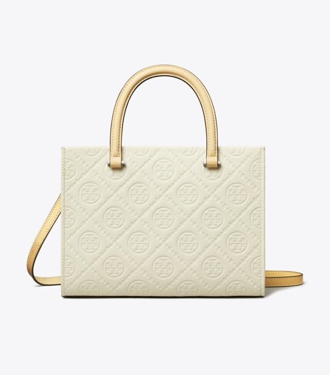 Borsa tote con manici superiori T Monogram Pebble Borsa tote con manici superiori T Monogram Pebble