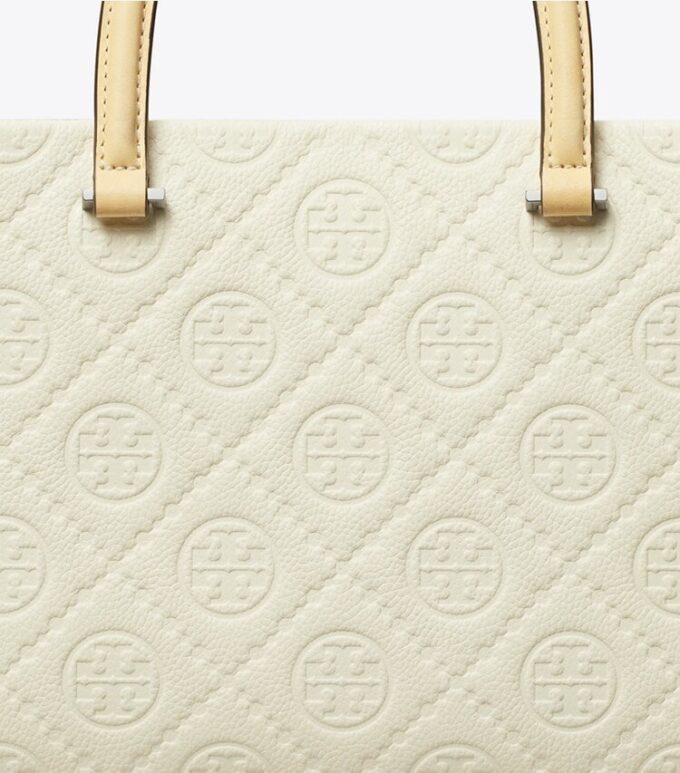 Borsa tote con manici superiori T Monogram Pebble Borsa tote con manici superiori T Monogram Pebble
