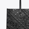 Borsa tote con monogramma T in rilievo