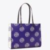 Borsa tote con monogramma T in rilievo a contrasto
