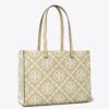 Borsa tote con monogramma T in rilievo a contrasto Borsa tote con monogramma T in rilievo a contrasto