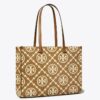 Borsa tote con monogramma T in rilievo a contrasto