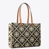 Borsa tote con monogramma T in rilievo a contrasto