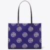 Borsa tote con monogramma T in rilievo a contrasto